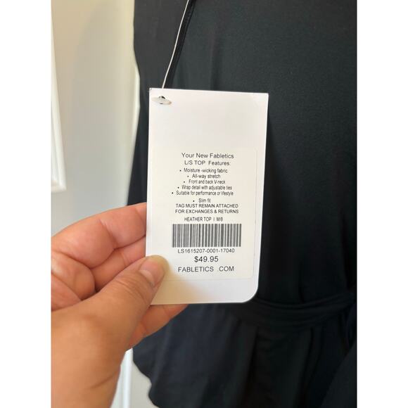 NWT Fabletics Athletic Long Sleeve Heather Top - Picture 6 of 6